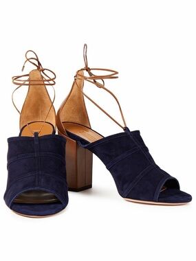 Aquazzura Very Eugenie Ink Cognac Heels